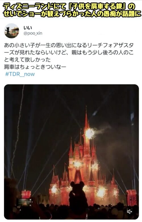 ディズニーで肩車は禁止されている?過去の炎上写真や解決策が浮上!